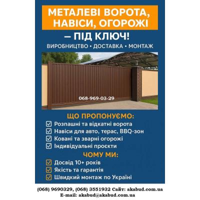 Надёжные ворота, навесы и заборы — под ключ за 7 дней