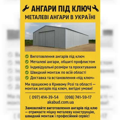 Ангари під ключ – металеві ангари в Україні